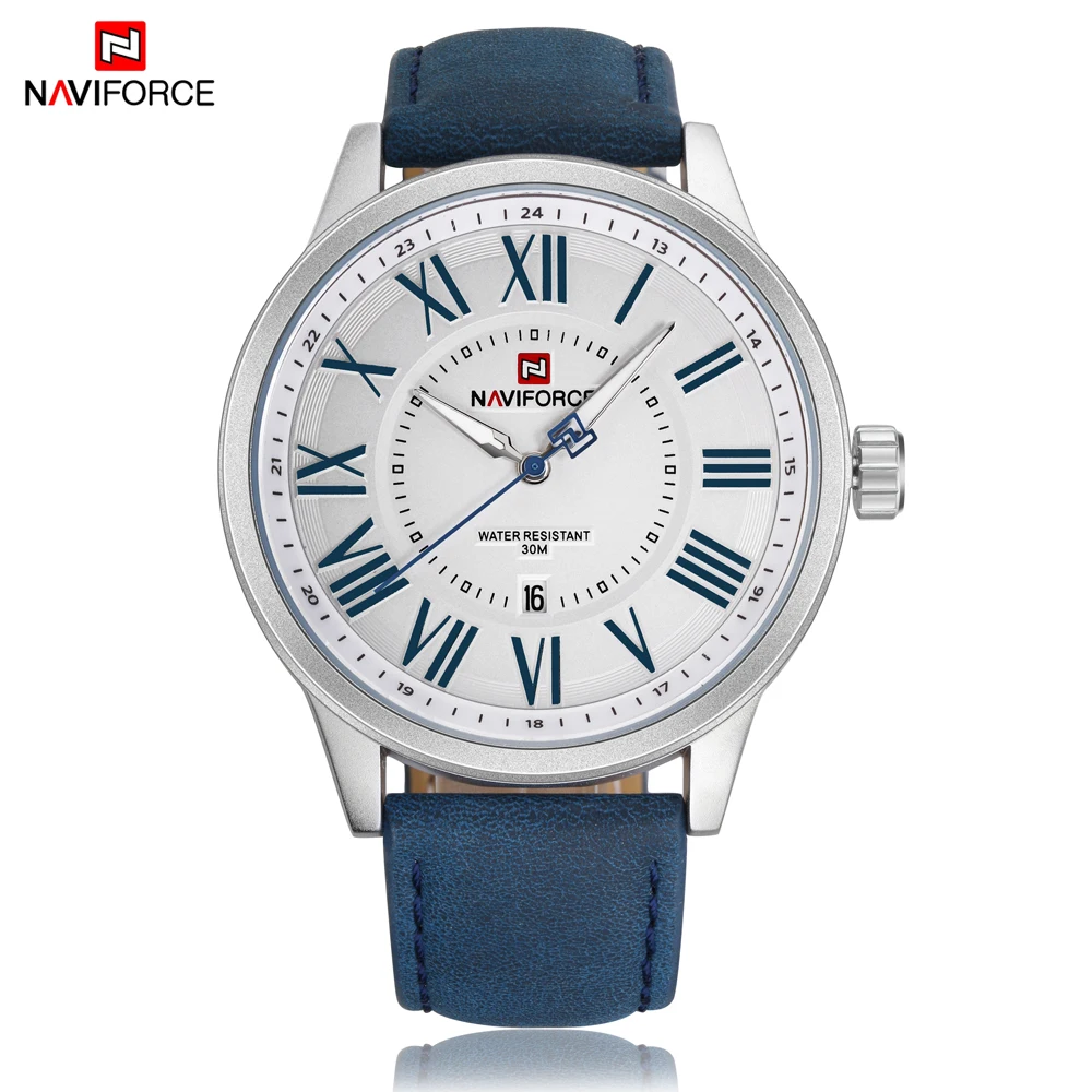 

NAVIFORCE Men Watches Top Luxury Brand Mens Fashion Simple Leather Strap Quartz Watch Casual Business Waterproof Wrist Watch