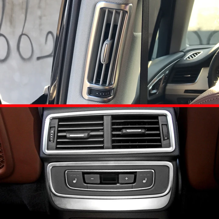 

ABS Pearl Chrome Interior Rear Air-Condition Vent Outlet Cover Trim For AUDI Q7 2016 2017