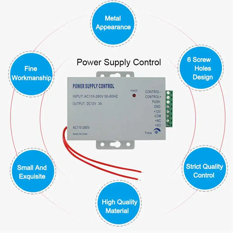 

Mini Metal Input AC110-240V Output DC 12V 3A 30W Power Supply Controller for Door Access Control System Switch/Adapter/Covertor