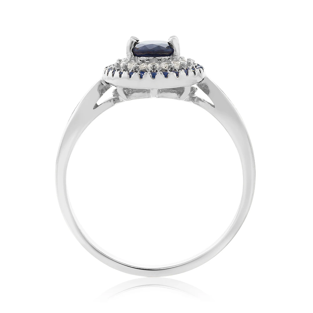 GemStoneKing 1.62Ct натуральный синий сапфир обручальные кольца с драгоценными камнями 925 пробы серебряные ювелирные украшения для женщин