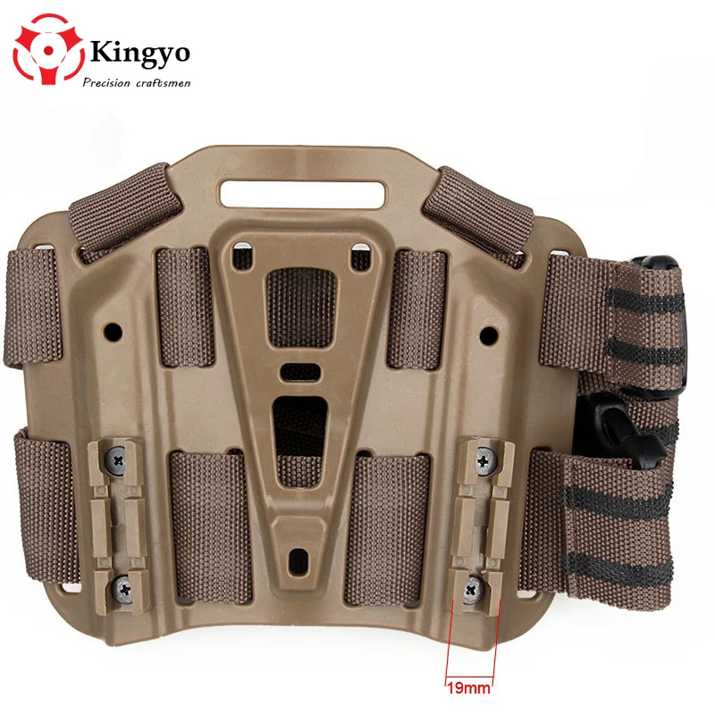 Тактическая набедренная кобура черная пластинчатая с подвеской для Glock 19 Taurus Sig 220