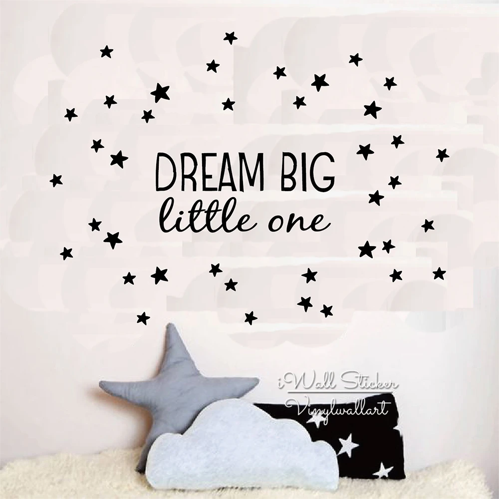 

Dream Big Little One Quote Wall Sticker Kids Wall Quotes Decals Children Room Wall Decal DIY Removable Wall Decor Cut Vinyl Q222