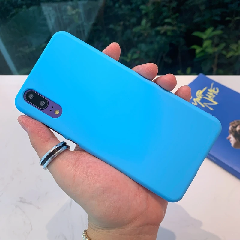 Light Blue Матовый Жесткий Пластиковый Чехол для телефона ярких цветов, чехол для huawei P9 P10 Plus P30 P20 mate 10 20 X Pro Lite Nova 3 3i 4 4e - Цвет: Light Blue