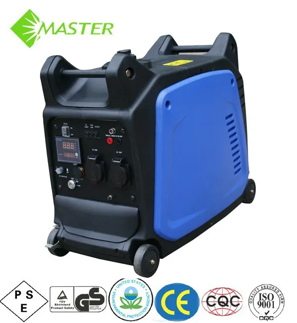 3.5KW Электрический и дистанционный запуск инверторного генератора; 4.4KVA тихий портативный наборы бензинового генератора