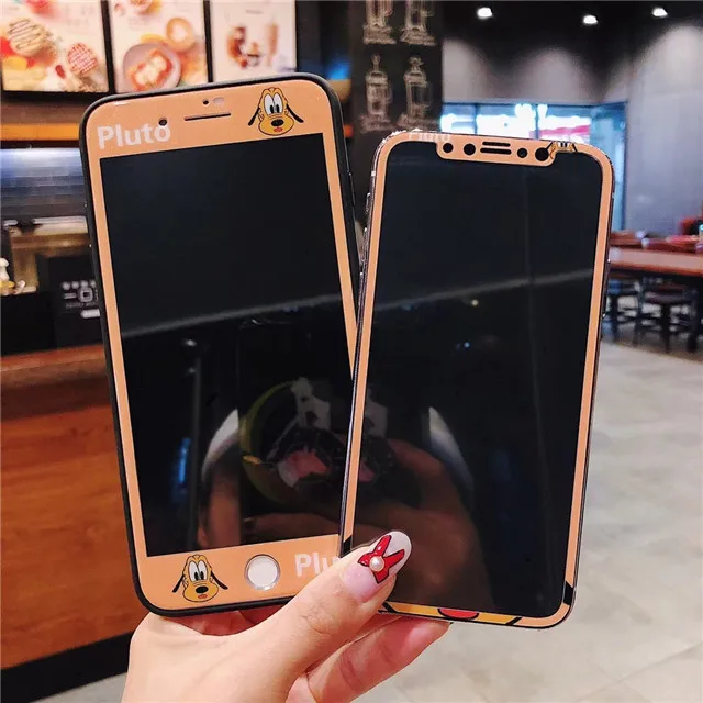 Закаленное стекло для iPhone X, XR, XS, Max, 8, 7, 6, 6S plus, защитная пленка для экрана, стекло+ покрытие, мягкий ТПУ, IMD, чехол для телефона, Pluto, с рисунком собаки