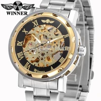 wrg8008m4t3 new best price skeleton winner automatic men watch factory stainless steel bracelet free shipping with gift box