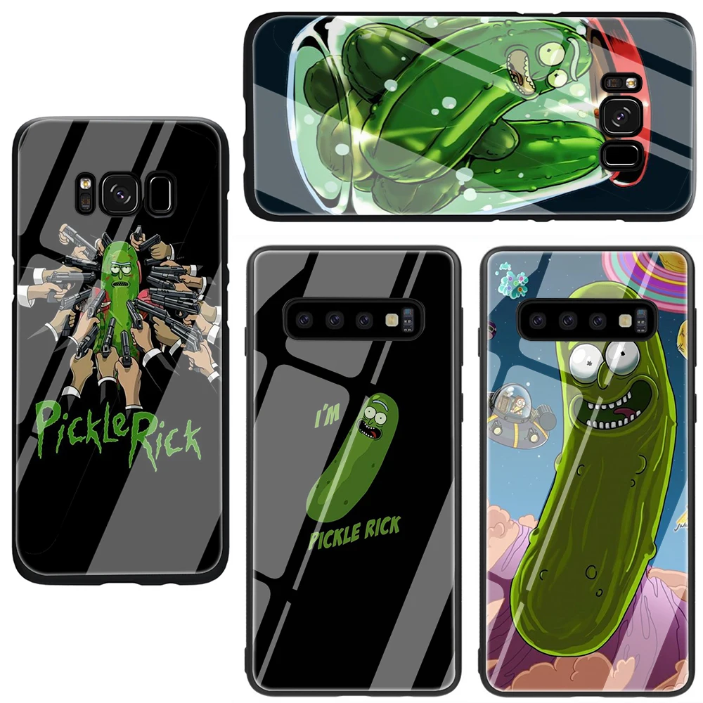 Чехол для телефона Rick and Morty pickle rick из закаленного стекла для samsung Galaxy S7 edge S8 9 10 Note 8 9 10 Plus A10 20 30 40 50 60 70