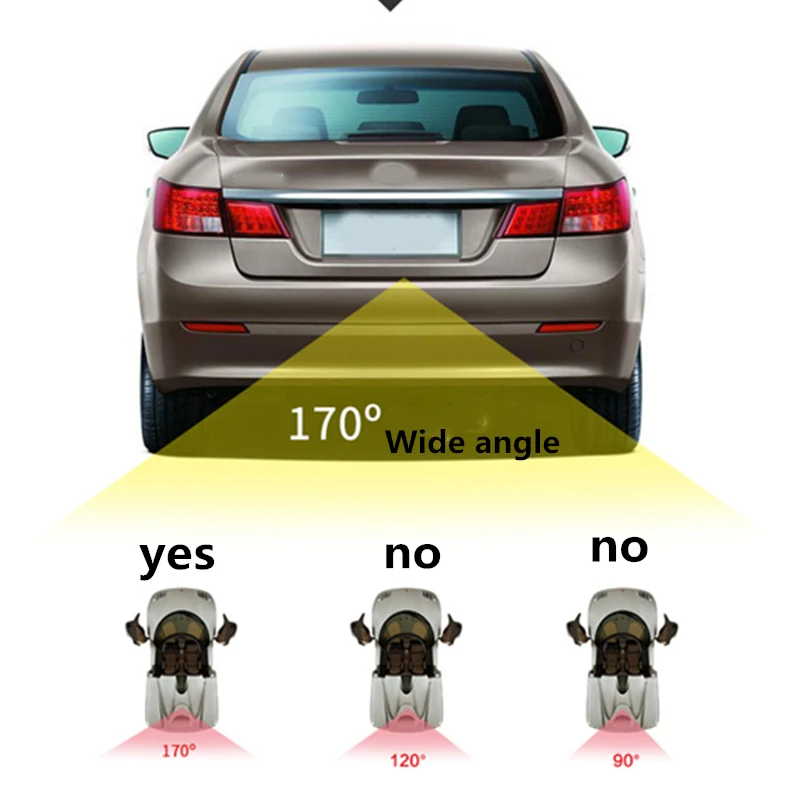 Универсальная задняя камера для автомобиля WETOWE H1 с HD-качеством и 170-градусным обзором, водонепроницаемая для использования при парковке и обратном движении с монитором CCD.