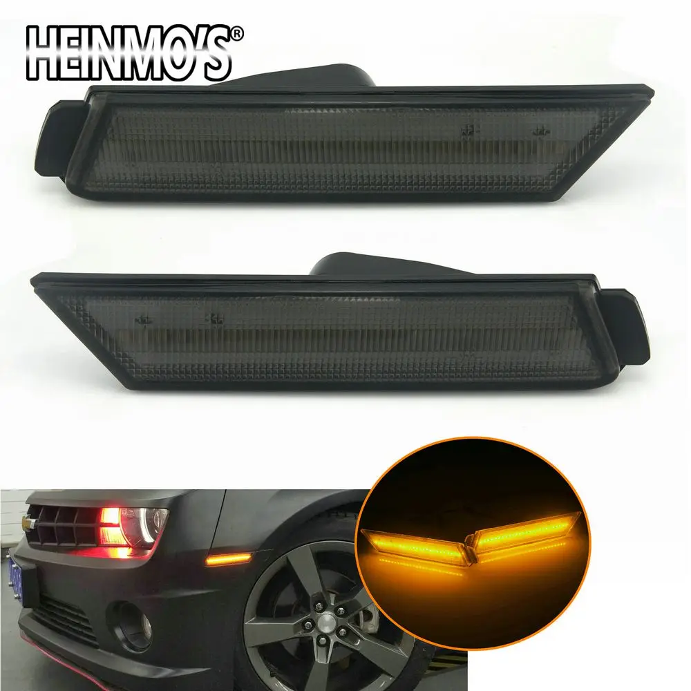F Black Lens Yellow Для автомобиля Camaro Chevrolet задний светильник светодиодный аксессуары для Chevrolet Camaro Chevy запчасти боковой указатель поворота для Chevy Camaro 2010 - Испускаемый цвет: F Black Lens Yellow