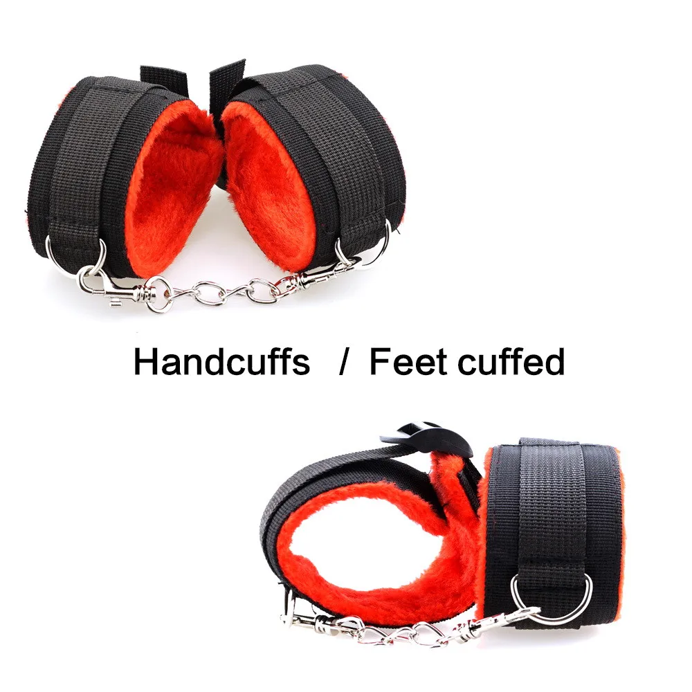 7 шт./компл. набор для ограничения секса наручники воротник маска весло кнут перо