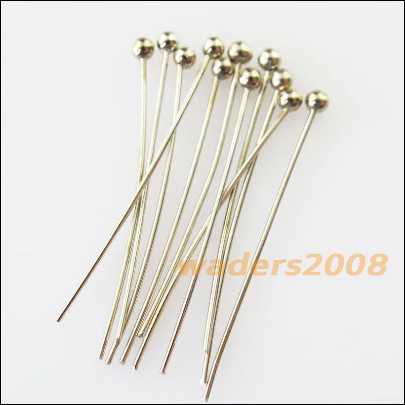 Dull Silver Plt 120 шт шариковая головка Шпильки 25 г тусклый Серебряный Шампань Золотой 30 мм - Цвет: Dull Silver Plt