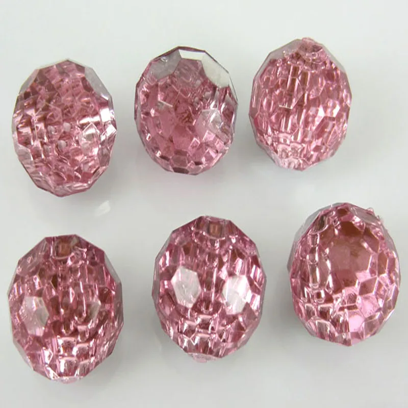 30 шт. 1/2 дюйма розовые акриловые кристаллические пуговицы кварцевые граненые