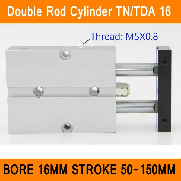 Пневматический цилиндр двойного шпинделя TN16 TDA диаметр отверстия 16 мм ход 50-150