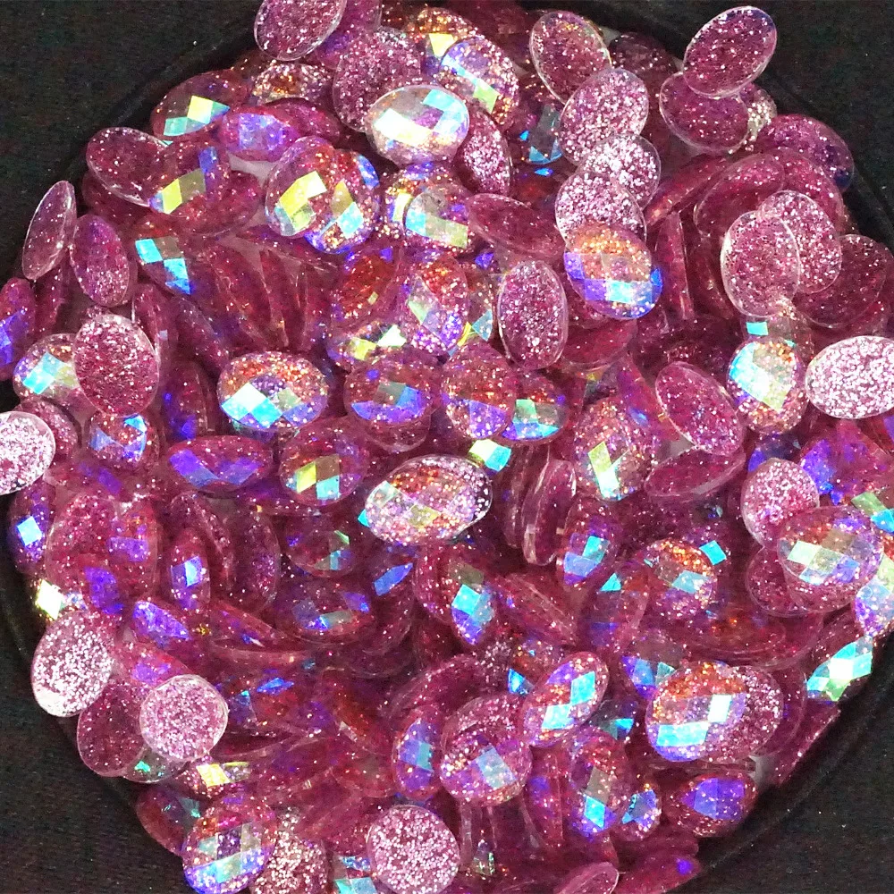 

1000 шт. овальной формы, серебряный порошок, цвет AB, смола, без горячей фиксации, акриловая плоская задняя сторона