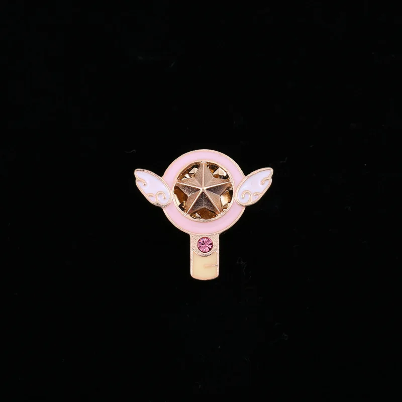 Аниме Card Captor брошь по мотивам аниме Cardcaptor SAKURA Косплей Эмаль Булавка крылья звезда палка Броши с птицами Хэллоуин реквизит KINOMOTO SAKURA - Цвет: Style 1