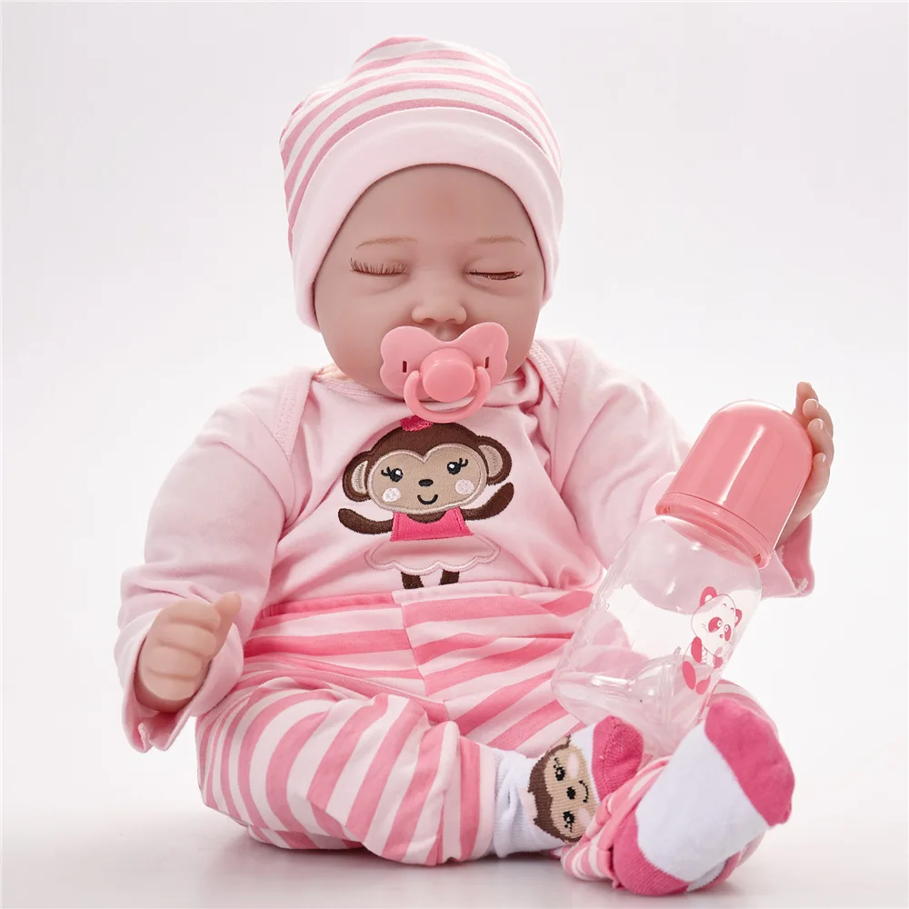 22&quot Reborn Baby Doll Rooted Mohair Sleeping Angel Bebe Lovely Boneca Christmas Gift For Girls Boys Kids | Игрушки и хобби