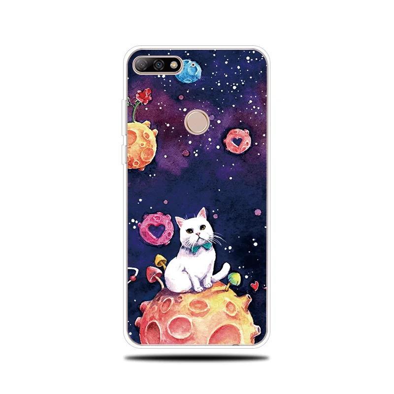 Space Fantasy Silicone Phone Case For Huawei Y5 Y6 ii Prime 2017 2018 Cover Y7 Pro Y9 2019 |