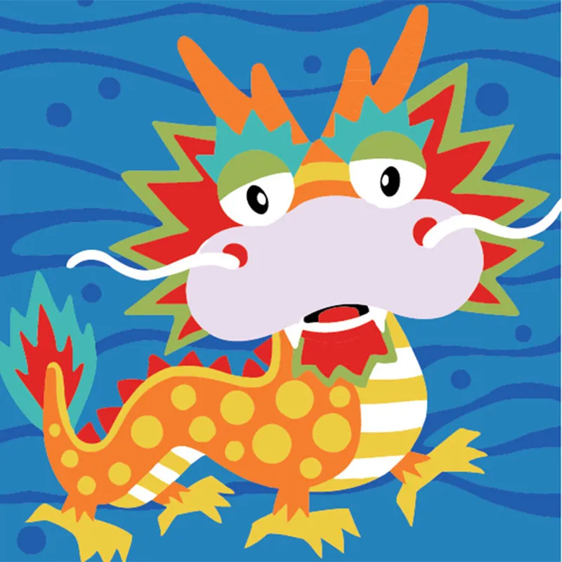 DIY животных картины на стену ручной работы Дракон Обезьяна Кролик живопись