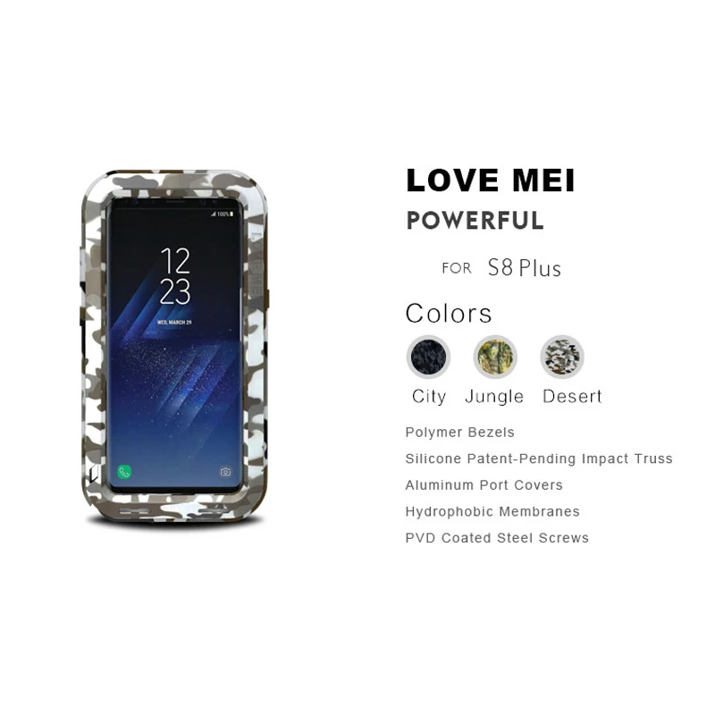 LOVEMEI камуфляж серии металлический чехол для samsung Galaxy S8 Plus Броня Противоударный