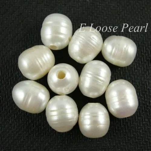Оптом рис Большой жемчуг с отверстиями белый натуральный пресноводный 9 5-10 5 мм 10