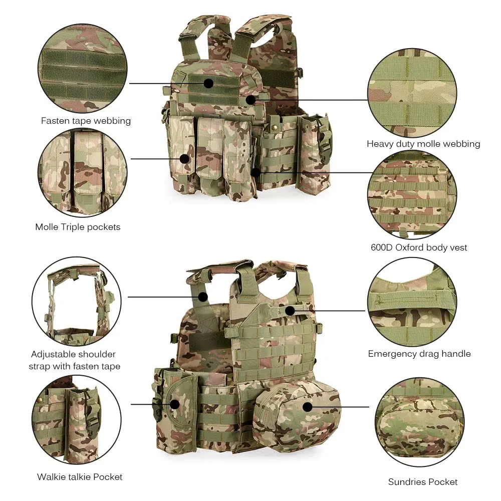 CQC 6094 Molle страйкбол тактическая пластина Перевозчик жилет военная армия Пейнтбол Стрельба Охота бронежилет боевые жилеты