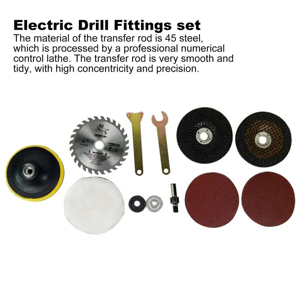 12PCS Electric Drill Fittings for Screw Shaft Viscose Disc Converter Rod Hand Angle Mill Cutting and Grinding Set | Инструменты