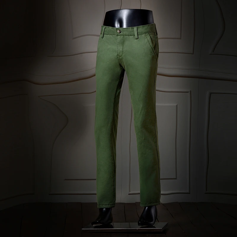 Деловой костюм брюки для мужчин Осень Зима повседневные толстые флисовые теплые