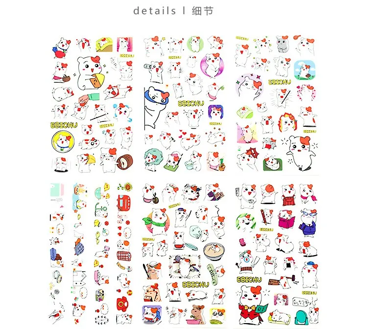 6 листов DIY Красочные Molang кролики kawaii наклейки для дневника планировщик дневник бумага Скрапбукинг альбомы фотобирка