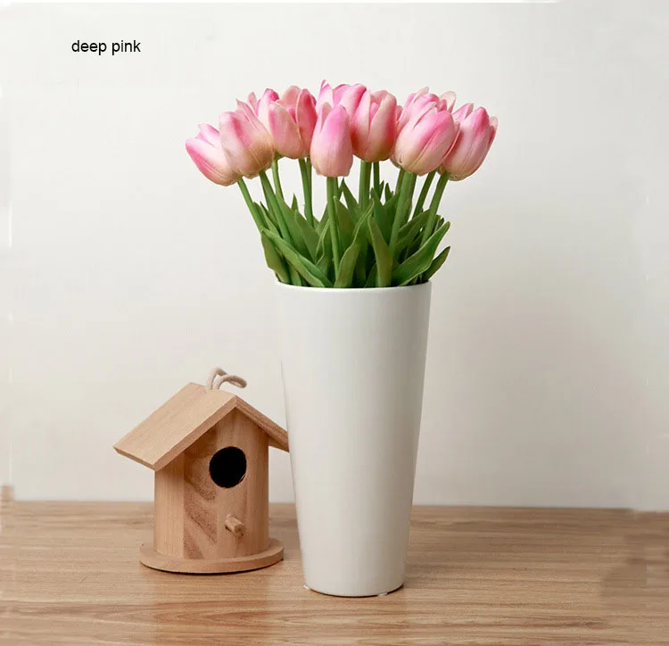 15 шт./лот красочные искусственные цветы тюльпана для украшения стола реальный на