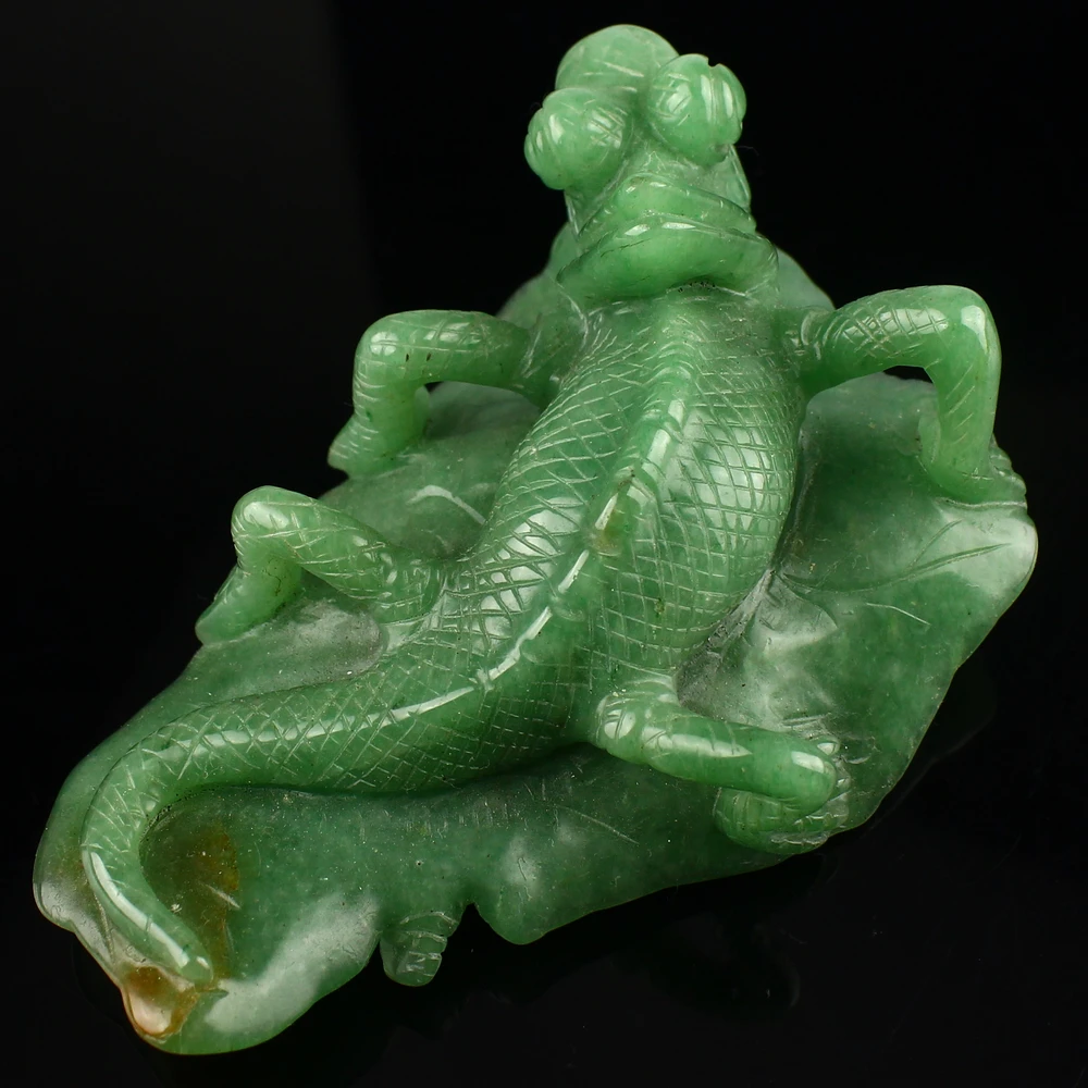 1442 Carved Aventurine Chameleon 5.3&quot Figurine Room &amp Garden Car Decoration | Украшения и аксессуары