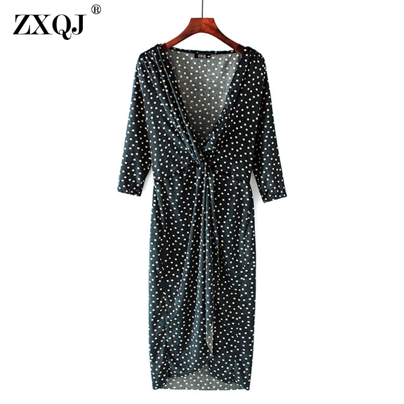 Zxqj летнее платье в винтажном стиле с глубоким v-образным вырезом Velvet Wrap Dress