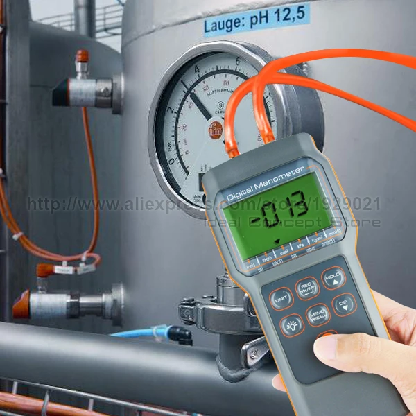 Цифровой манометр давления воздуха psi15.000 Манометр тестер HVAC холодильное с 4 мм Луг трубы окружающего и дифференциального