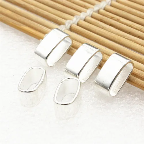 Silver 50 шт./лот, цинковый сплав, ползунок, плоская трубка, браслет, ожерелье, шнур, бусины, часы, цепь, бусины, сделай сам, изготовление аксессуаров, отверстие: 11*5 мм, K05203 - Цвет: Silver