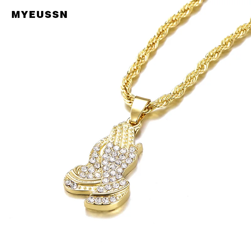 Ожерелье с подвеской в виде молитвы Мужская цепочка стиле хип хоп украшение