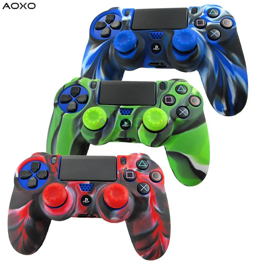 Обложка AOXO для контроллера Sony PS4 с 2 силиконовыми колпачками | Электроника