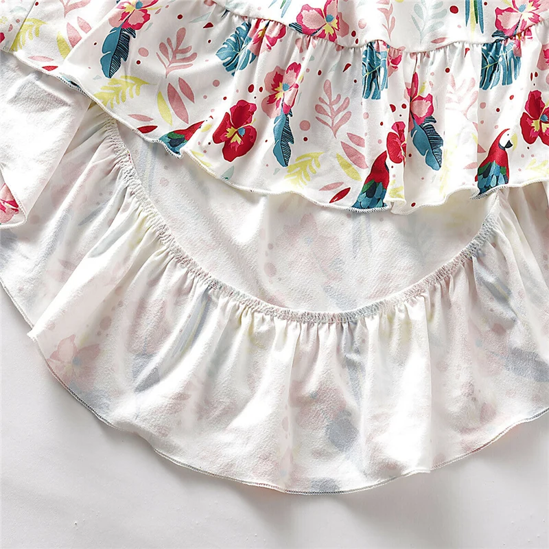 Одежда для маленьких девочек топ без рукавов + асимметричное платье с цветочным