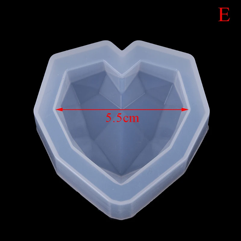 E DIY свечи смолы формы 3D Сердце ароматический гипс пластырь силиконовая форма Любовь силиконовая форма-сердце для украшения автомобиля - Цвет: E
