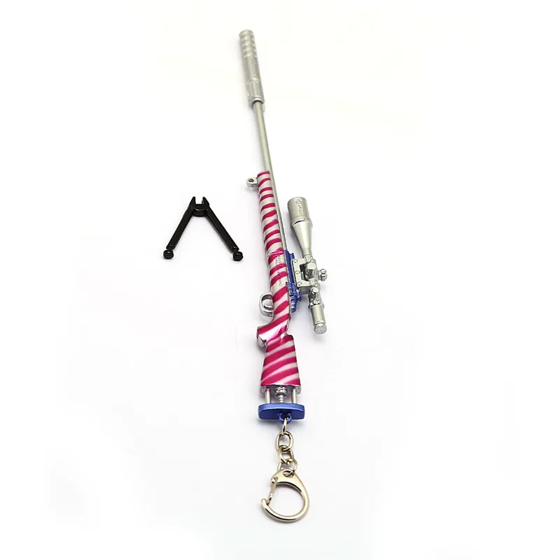 HJ4 17cm Брелок с рисунком из игры 17 см пистолет 10 моделей SCAR Battle Royale брелок Металлический брелок Chveiro llavero Porte Clef AK47 Pubg оружие - Цвет: HJ4 17cm
