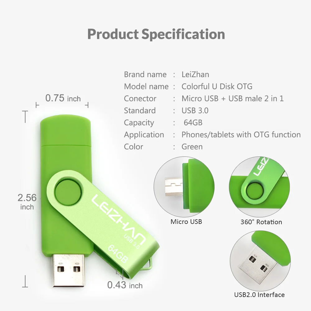 High Quality Micro OTG Flash usb stick pen drive 16gb memory 32gb pendrive 8gb 64gb 128gb Android flash cle | Компьютеры и офис