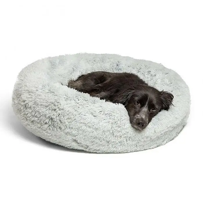 Shag Faux Fur Donut Cuddler Cat Bed Warm Plush Dog Puppy Mat Pet Bed DC112