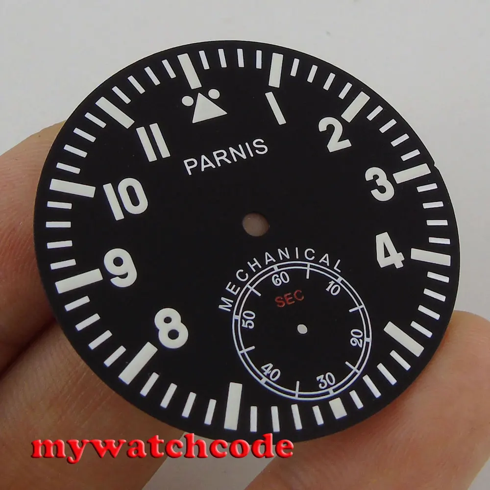 38 9 мм parnis черный циферблат fit eta 6498 Чайка 3620 часовой D107|watch dial|dialdial watch |