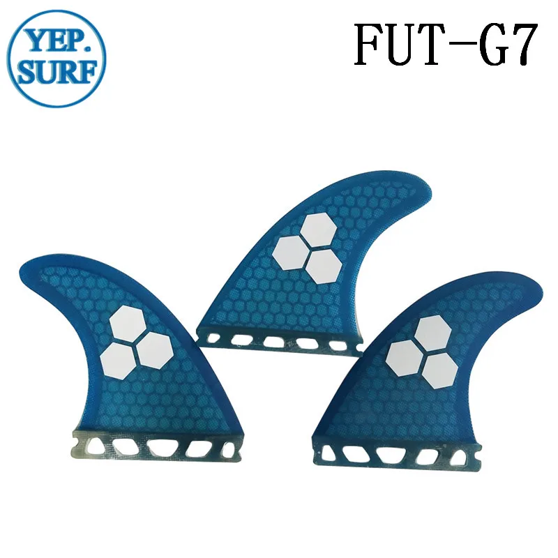 Future G7 Surfing Fins Стекловолоконные сотовые плавники голубого цвета по