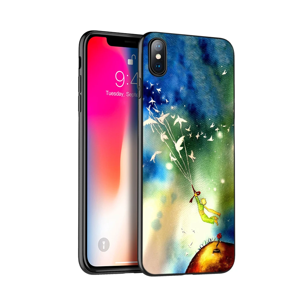Черный чехол из ТПУ для iphone 5 5s SE 2020 6 6s 7 8 plus x 10 XR XS 11 pro MAX Маленький принц и лиса |