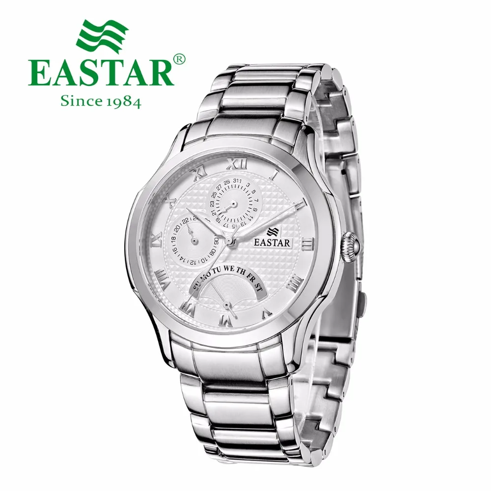 

Eastar Roman number White dial Watch Men Business Rose Gold And Silver 30M Waterproof Quartz Wristwatches Luxury Bracelet Clock