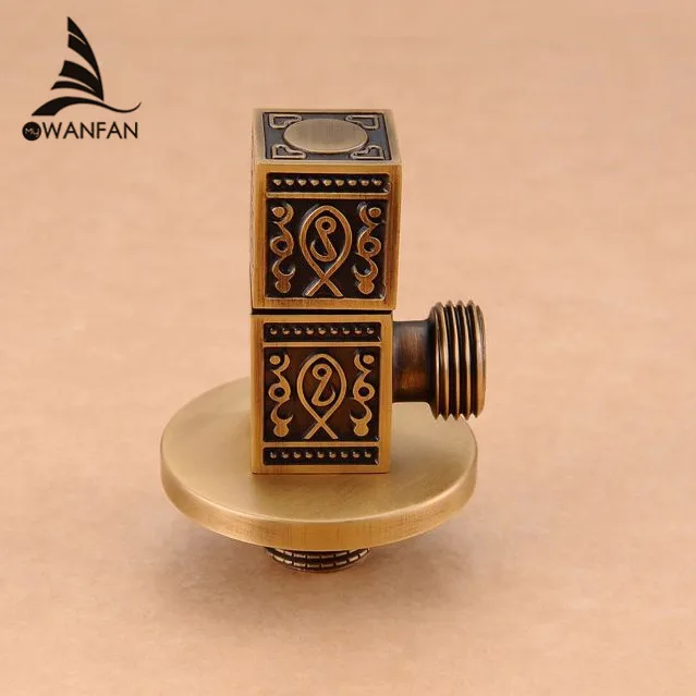 

Faucet Replacement Parts 1/2" x 1/2" Antique Brass Bathroom Angle Stop Valve Toilet Triangle Filling Valve Water Saving HJ-0317F