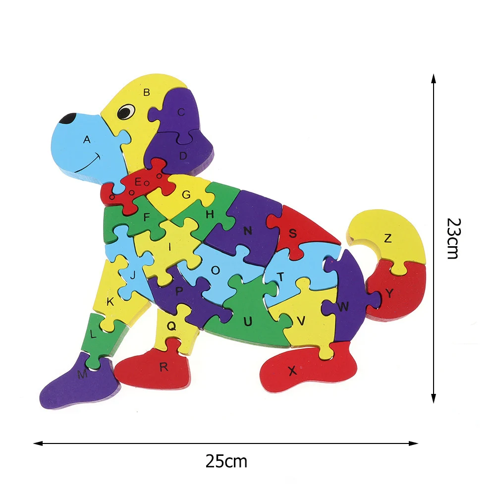 

Wooden Puzzles DIY Assembly Animal Car Alphabet Numbers Education Winding Toy