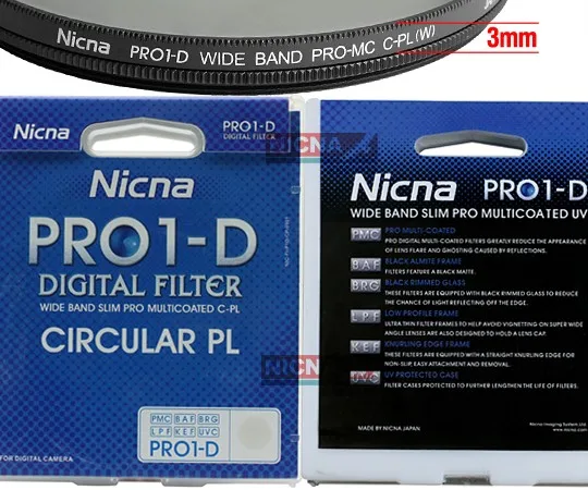 Круглый поляризационный фильтр 72 мм Nicna тонкий CPL с кольцом для защиты от непогоды