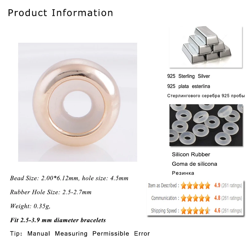 10 шт./лот золотые серебряные бусины для изготовления ювелирных изделий дешевые