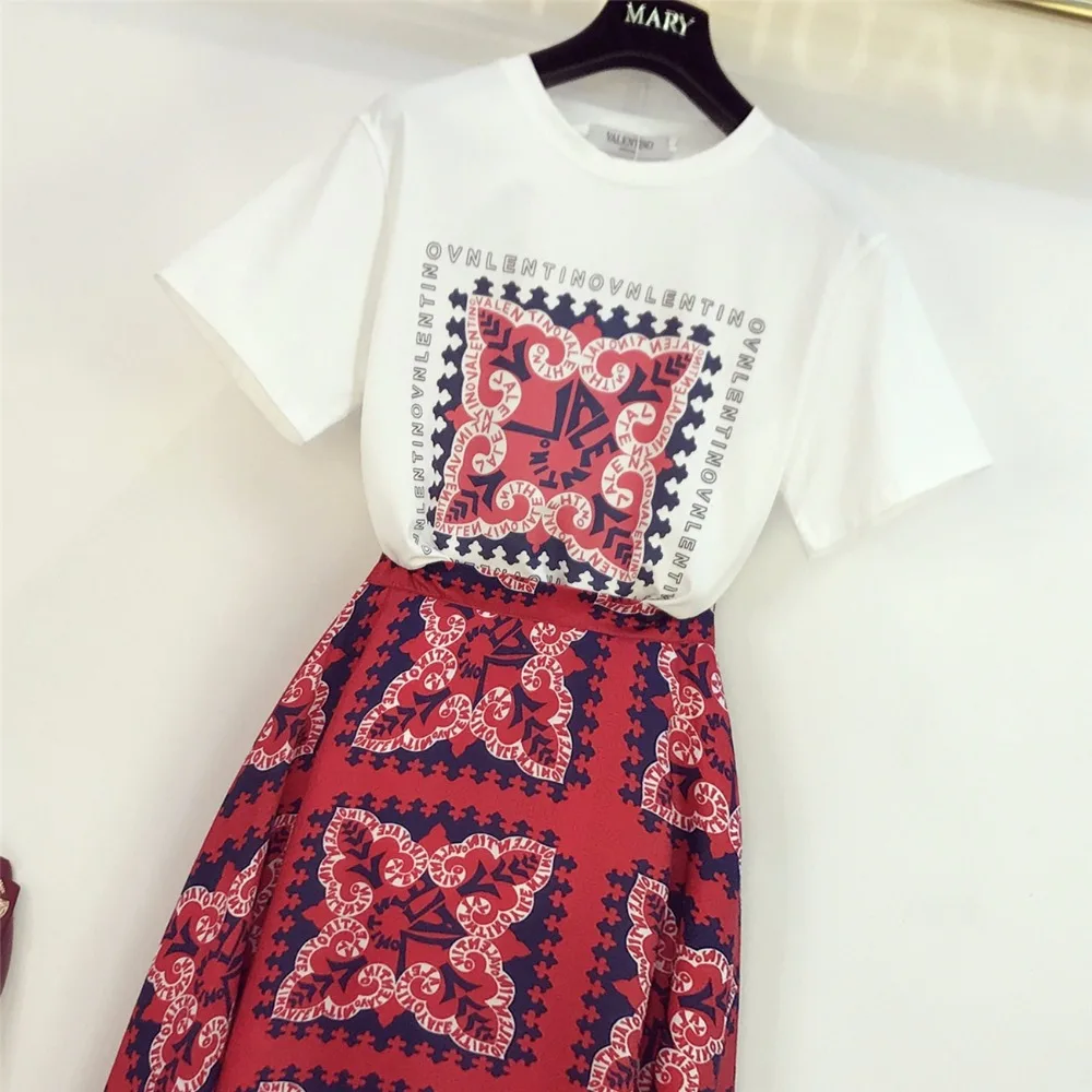 2019 летняя модная женская Повседневная футболка с круглым вырезом и принтом в