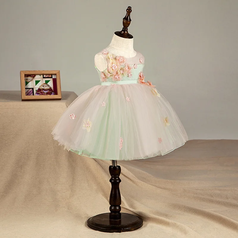 Высококачественное Тюлевое платье с цветочным рисунком для новорожденных